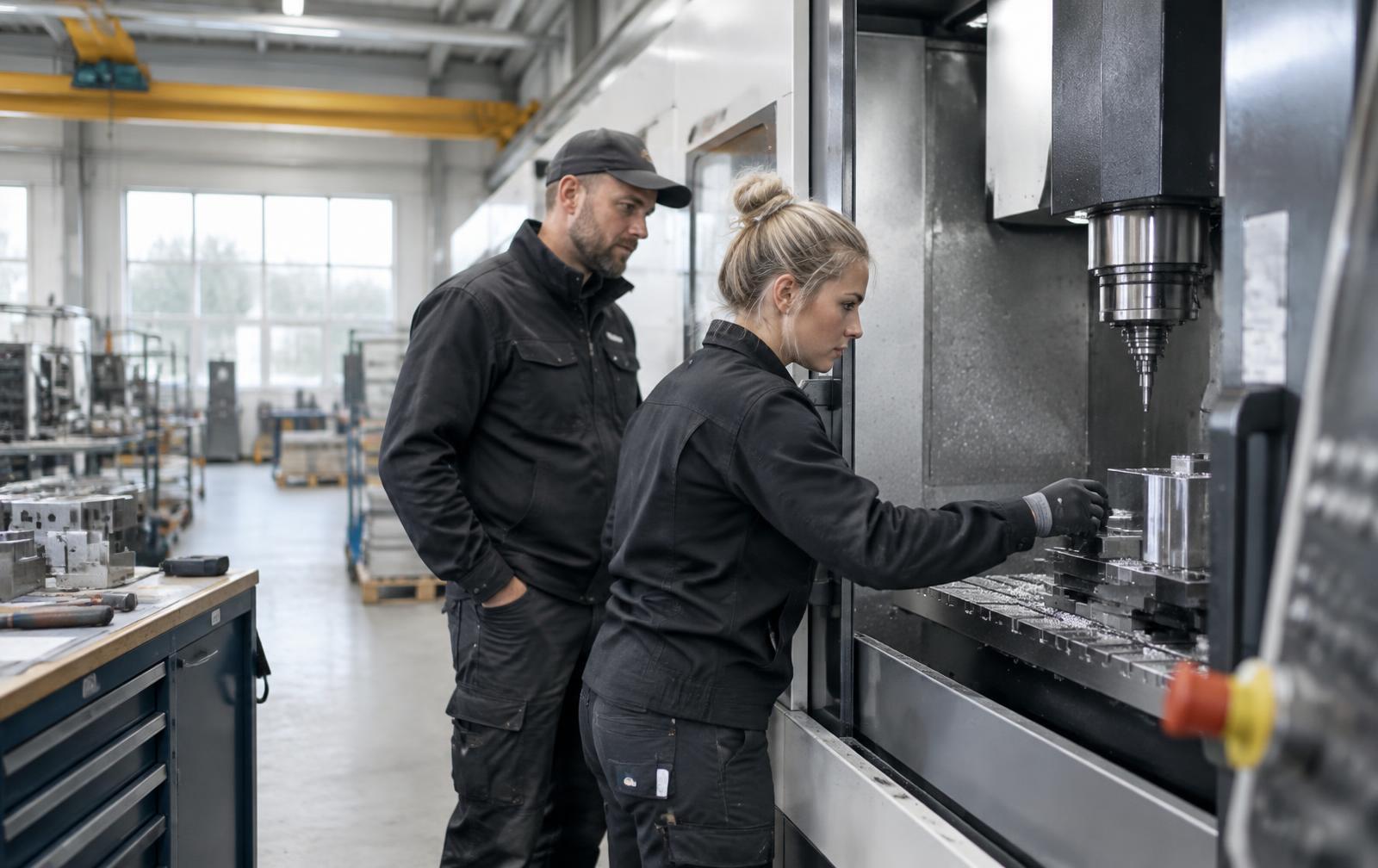 Modern verkstadsutrustning i drift
